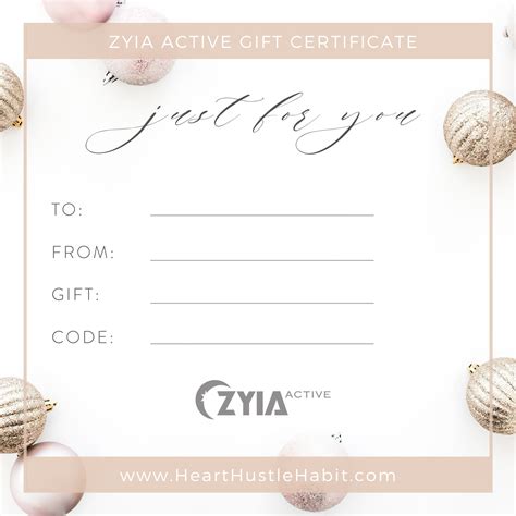 Zyia Gift Card Template